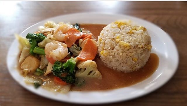 Order Mix Vegetables Seafood Rice / Nasi Cap Cay food online from D'jakarta Cafe store, Philadelphia on bringmethat.com