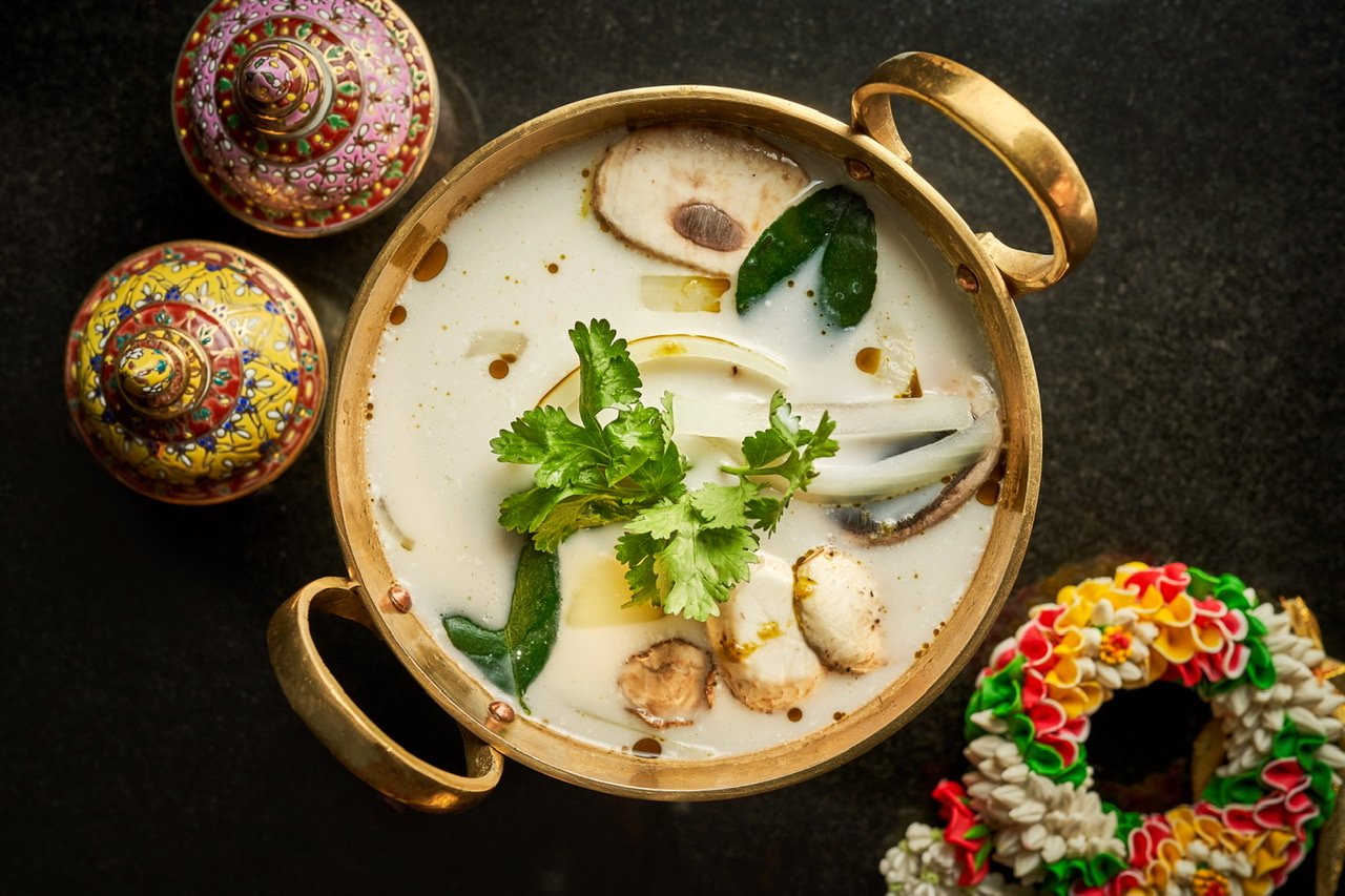 Order Large Tom Kha Soup food online from Valla Table store, New York on bringmethat.com