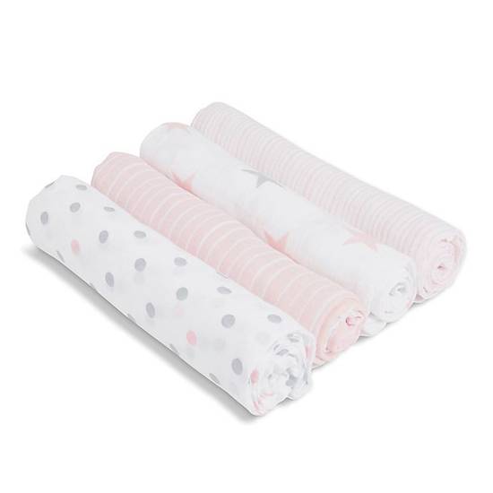 Order aden + anais™ essentials Doll 4-Pack Cotton Muslin Swaddles in Pink food online from Bed Bath & Beyond store, Lancaster on bringmethat.com