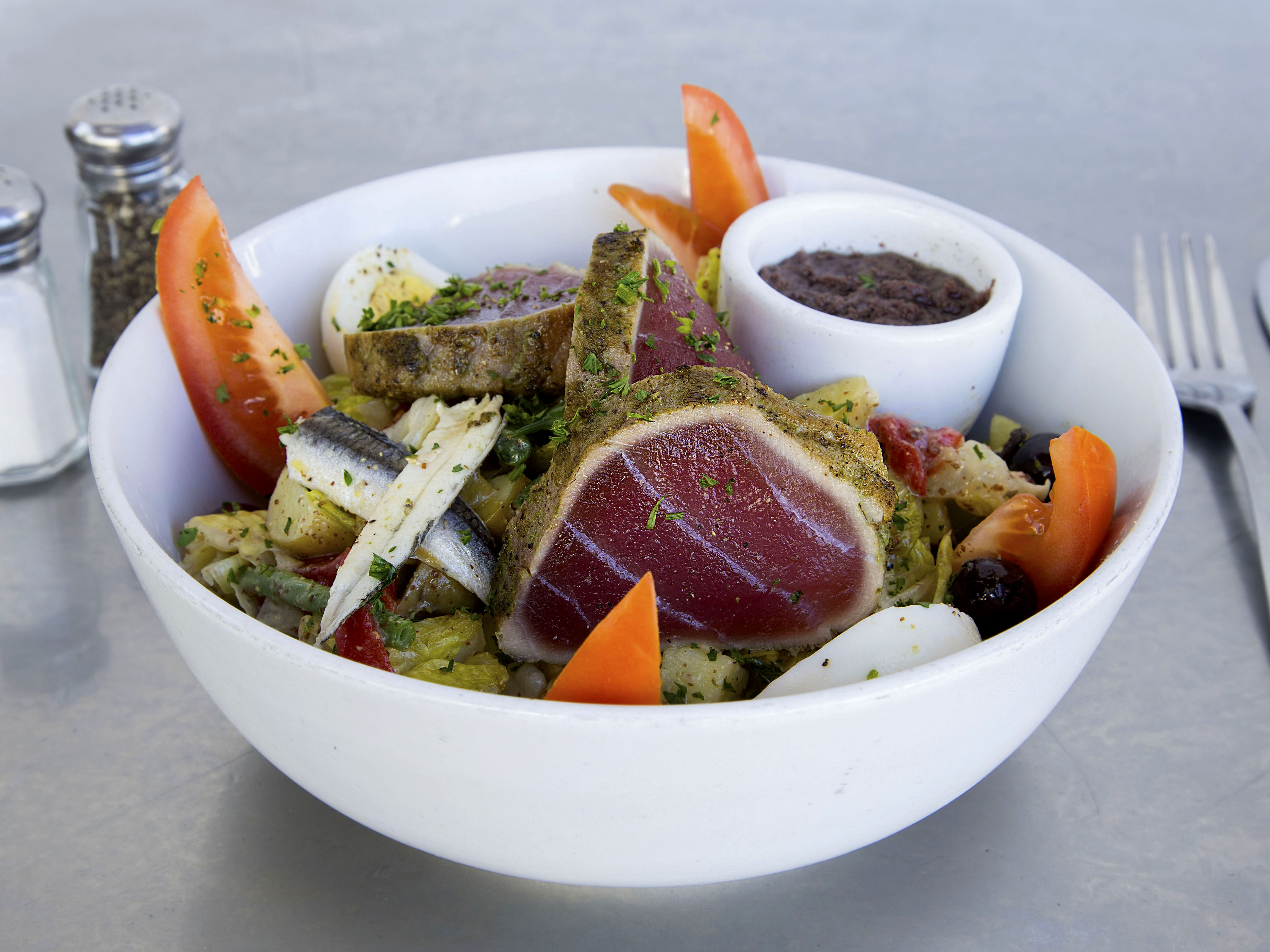 Order Nicoise Salad food online from Chez Maman East store, San Francisco on bringmethat.com
