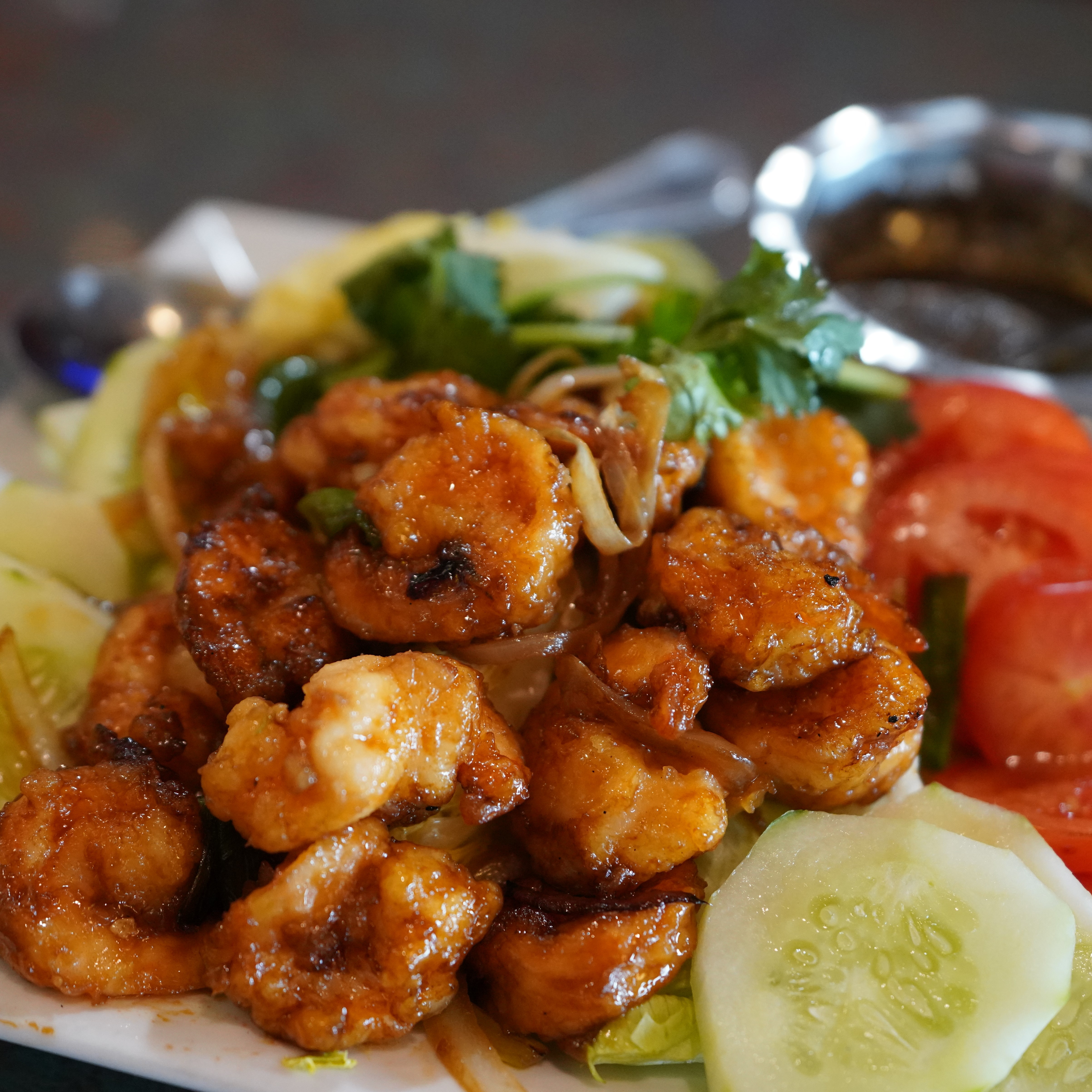 Order Shrimp "Lok Lak" Salad food online from Red Pepper Chinese Restaurant store, RICHFIELD on bringmethat.com