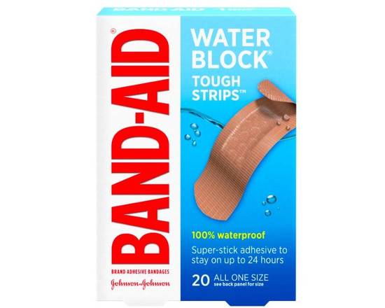 Order Band-Aid Tough Strips 20 ct food online from McLean Ave Pharmacy store, Yonkers on bringmethat.com