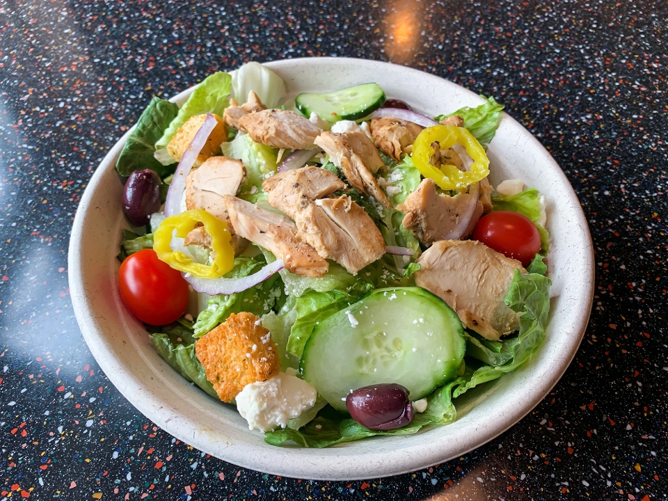 Order *Chicken Greek Salad food online from Pellegrino's Deli Cafe store, Rochester on bringmethat.com