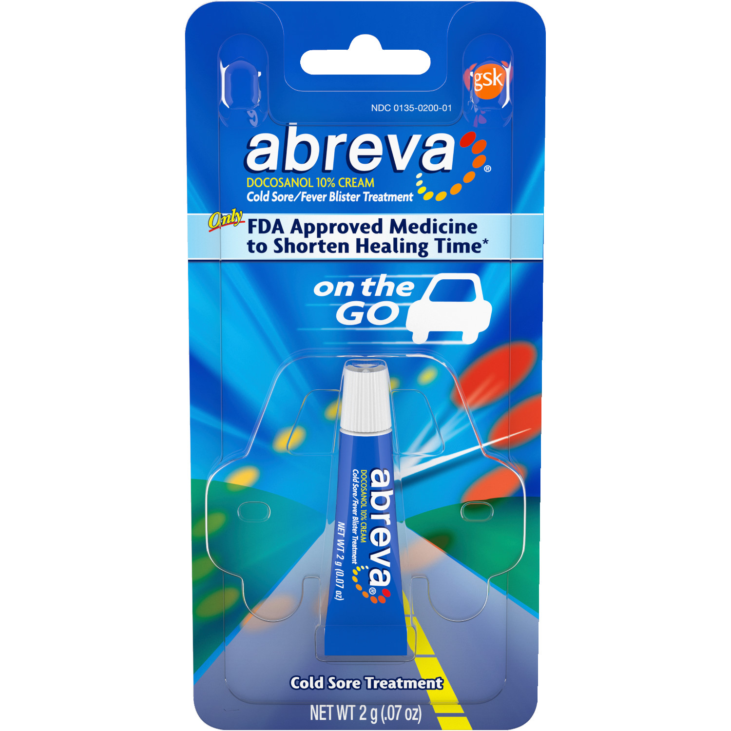 Order Abreva On The Go Cold Sore/Fever Blister Treatment, Docosanol 10% Cream - 0.07 oz food online from Rite Aid store, Redwood City on bringmethat.com