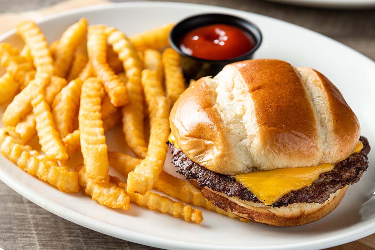 Order Kids Cheeseburger food online from On The Border store, McAllen on bringmethat.com