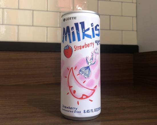 Order Milkis (strawberry) food online from Mr.Monster Korean Rice Corndog store, Glendale on bringmethat.com
