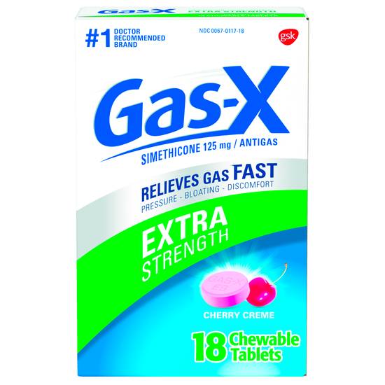 Order Gas-X Extra Strength Gas Relief Chewable Tablets Cherry Creme (18 ct) food online from Rite Aid store, Canal Fulton on bringmethat.com