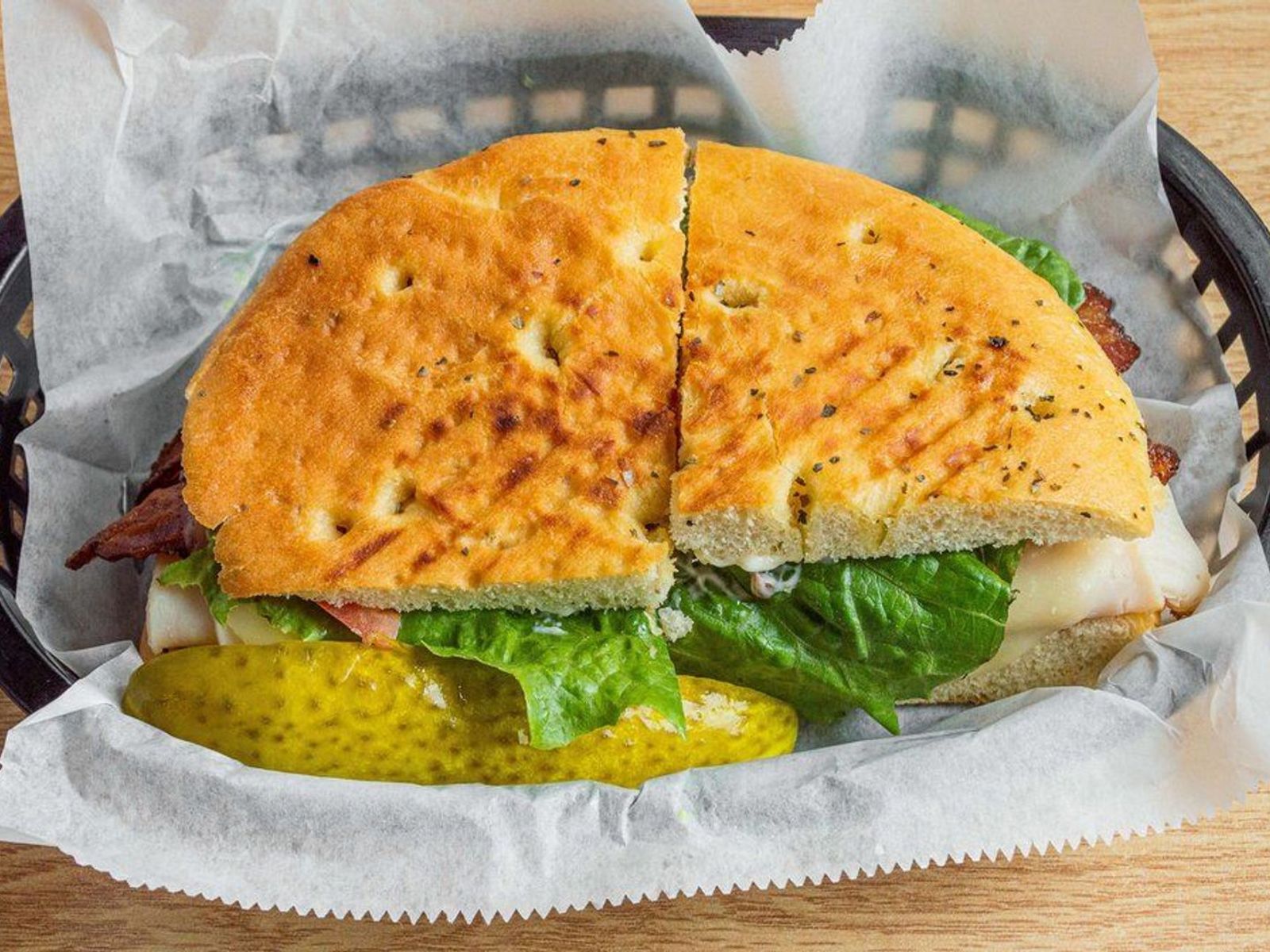 Order Turkey Club Panini food online from Olympia Grill store, Getzville on bringmethat.com