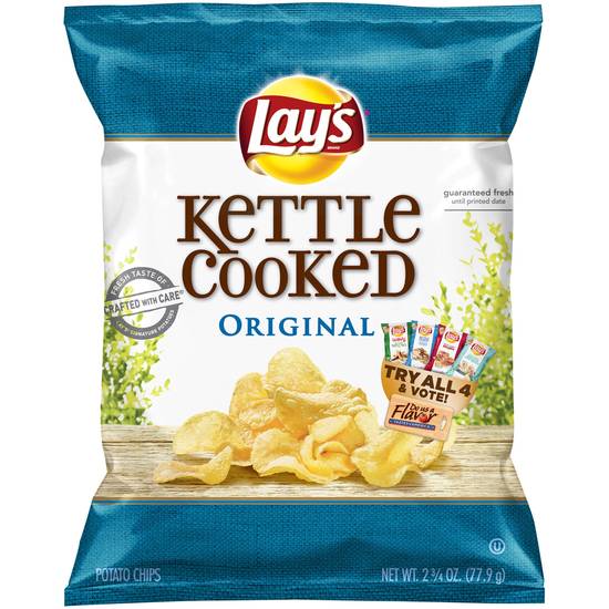 Order Lay's Kettle Cooked Original Flavored Potato Chips food online from Deerings Market store, Traverse City on bringmethat.com