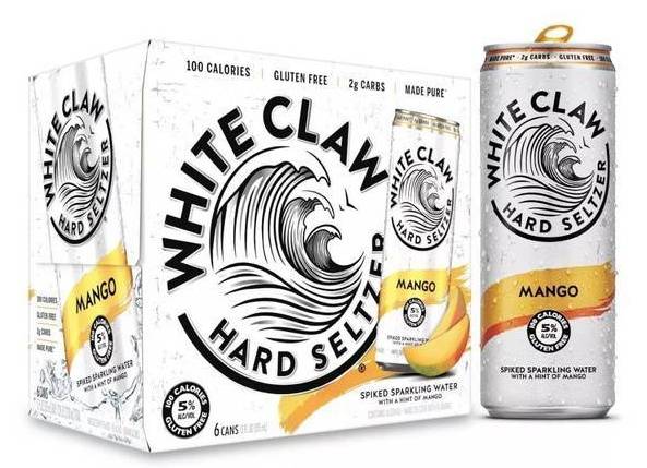 Order White Claw Mango, 6pk-12oz can hard seltzer (5.0% ABV) food online from Cold Spring Liquor store, Liberty Hill on bringmethat.com