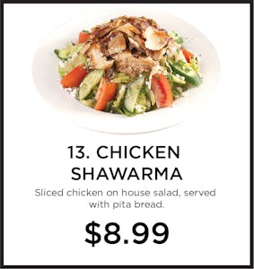 Order 13. Chicken Shawarma food online from Mystic Grill store, La Mesa on bringmethat.com