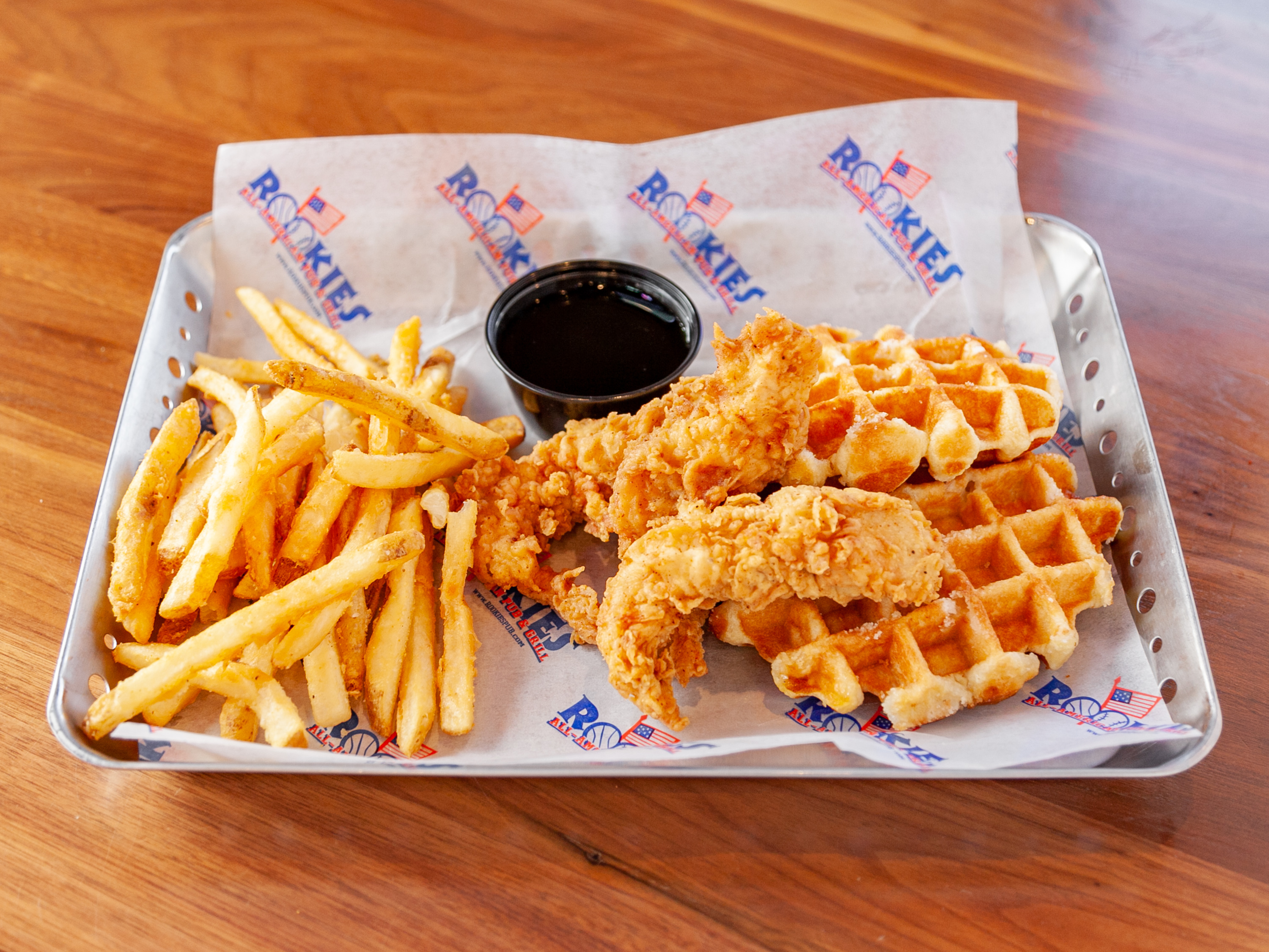 Order Chicken and Waffles food online from Rookies Sports Pub & Grill store, Huntley on bringmethat.com
