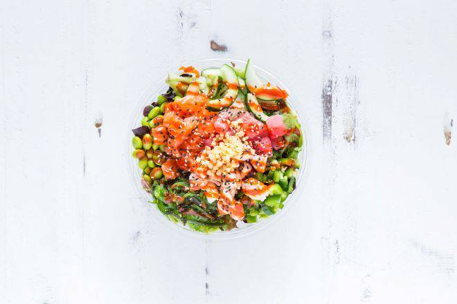 Order The Duke (Mix) food online from Poke Bros. store, Rehoboth Beach on bringmethat.com