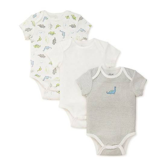 Order Little Me® Size 3M 3-Piece Dino Bodysuits in Grey food online from Bed Bath & Beyond store, Lancaster on bringmethat.com