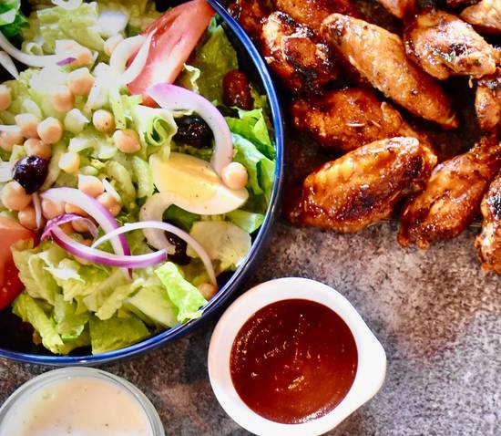Order 8 Wings, Garden Fresh Salad & 2 Dips food online from The Roasted Wing store, Pinecrest on bringmethat.com