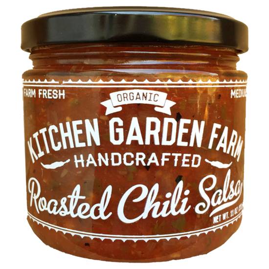 Order Kitchen Garden Farms Organic Roasted Chili Salsa 11oz food online from Drinks At Your Door by Gopuff store, Newton Highlands on bringmethat.com