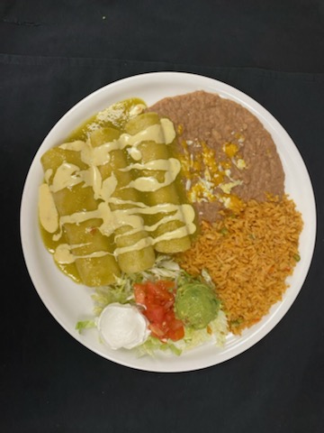 Order Enchiladas Verdes food online from Miguels Mexican Bar And Grill store, Colorado Springs on bringmethat.com