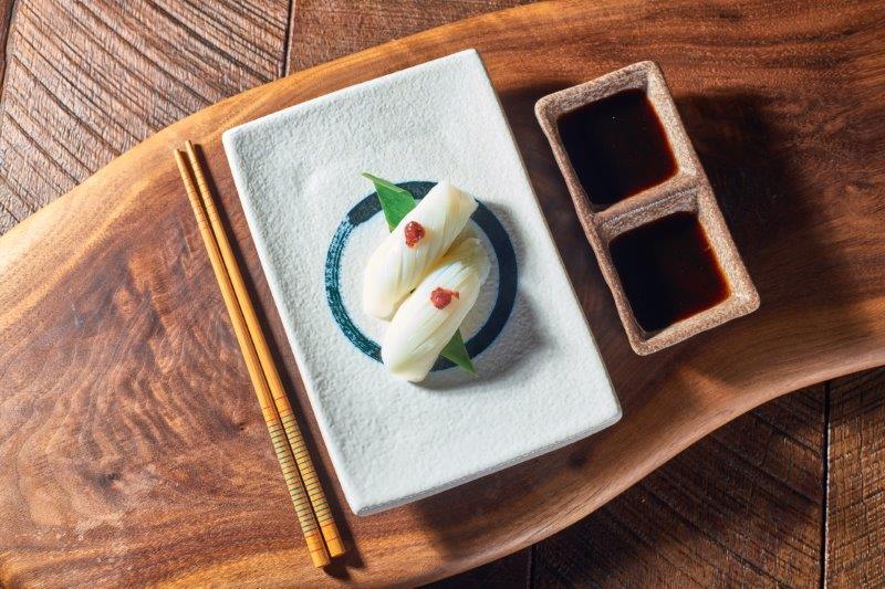 Order Ika Nigiri food online from Rocket Sushi store, San Francisco on bringmethat.com