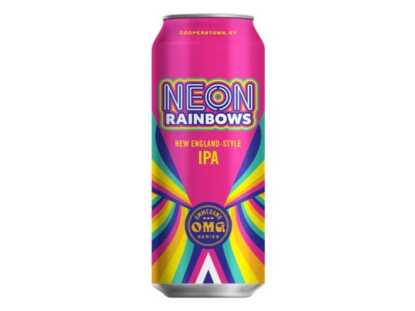 Order Ommegang OMG Neon Rainbows IPA - 4x 16oz Cans food online from Adam Liquor And Bottle Shop store, Redondo Beach on bringmethat.com