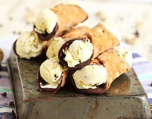 Order Cannoli Filled with Ice Cream food online from Lb Cake Stop store, Baldwin Park on bringmethat.com
