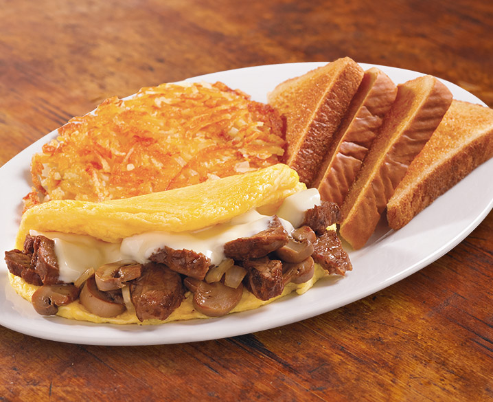Order Prime Rib Tips Omelet food online from Huddle House store, Austin on bringmethat.com