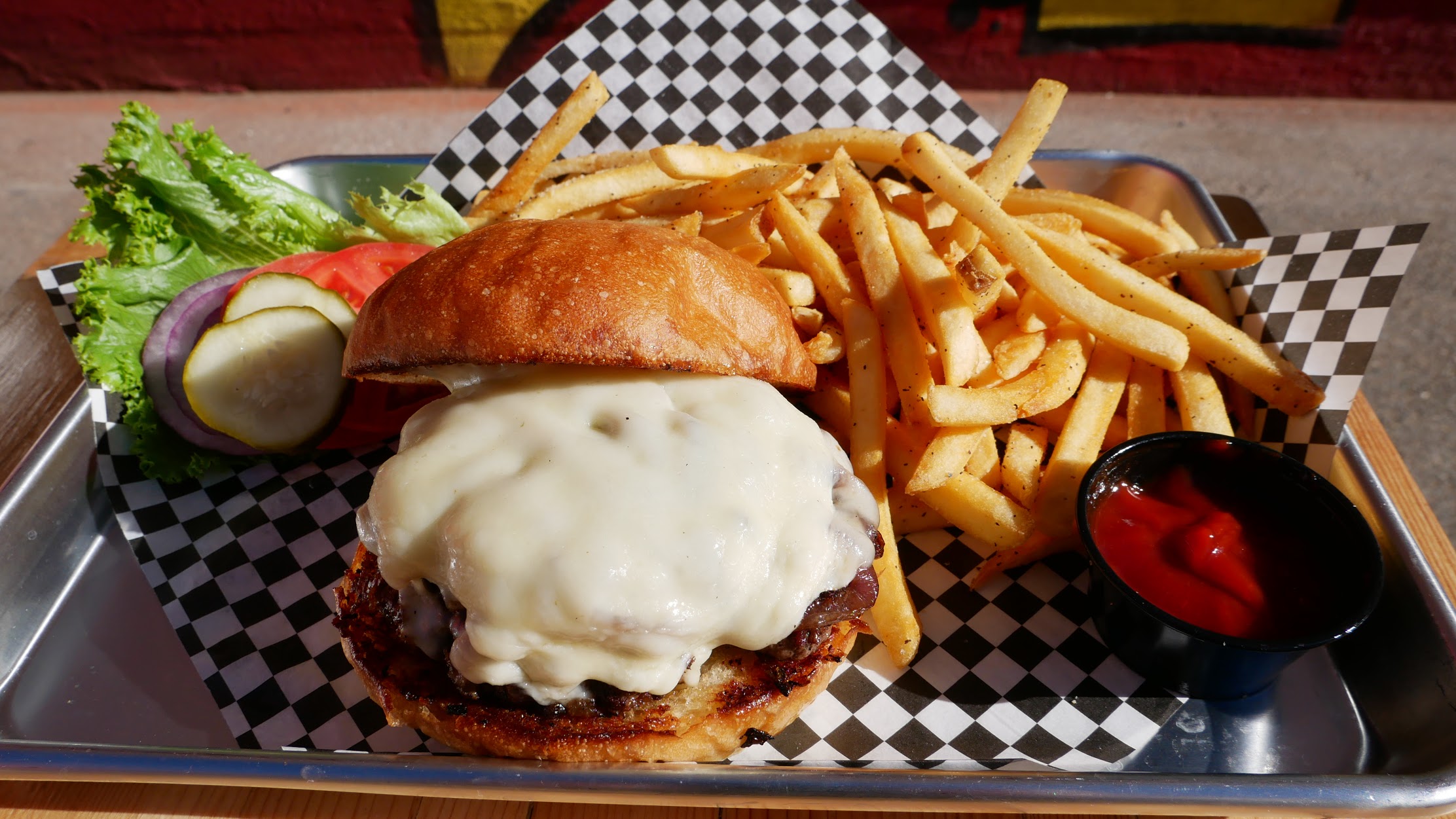 Order Pub Burger food online from Red Door Brewing Co. Dowtown store, Albuquerque on bringmethat.com