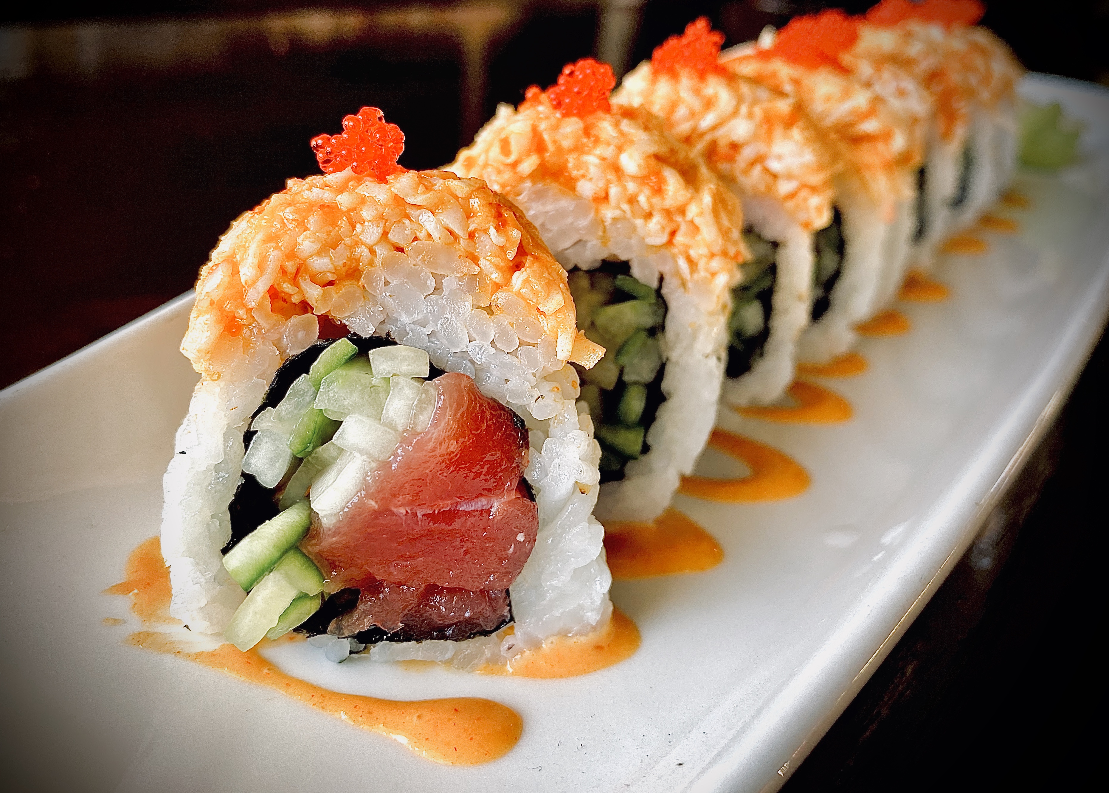 Order VOLCANO ROLL food online from Bluefin Sushi Thai store, Alameda on bringmethat.com
