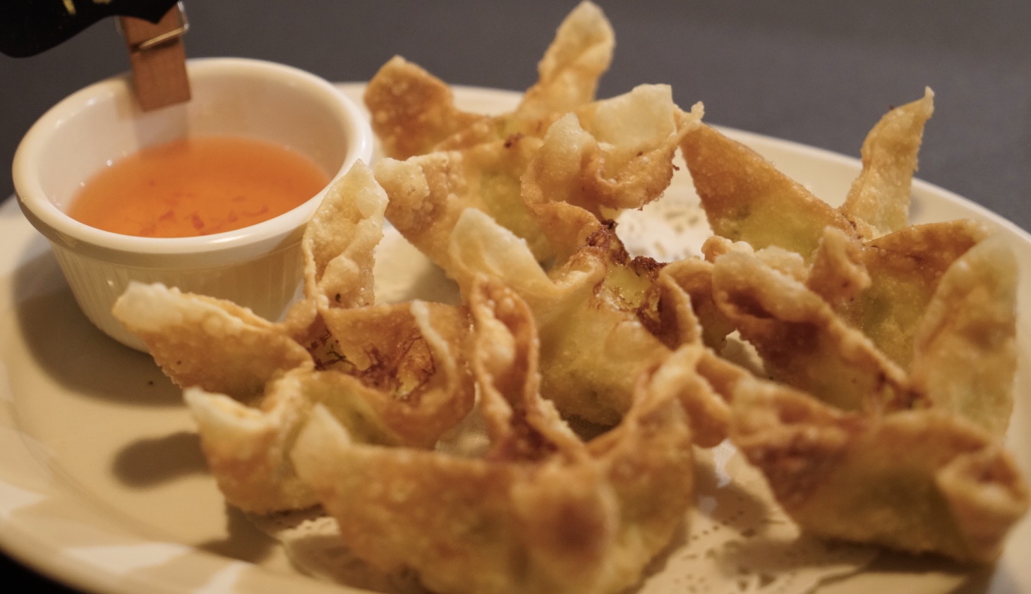 Order 10. Six Pieces Crab Rangoon food online from Royal Orchid Thai Restaurant store, Riverside on bringmethat.com