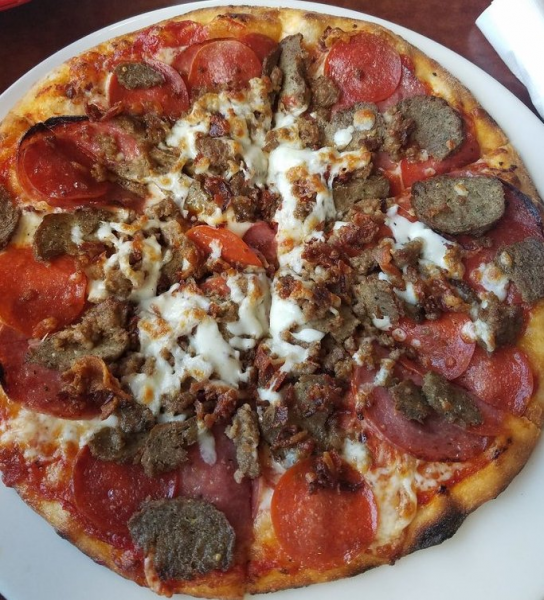 Order 17. All Meat Pizza food online from Pronto Pizza store, Redwood City on bringmethat.com