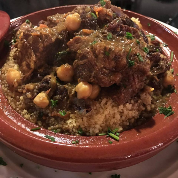Order Moroccan Tagine (Lamb OR Chicken) with prunes and dried figs food online from Hash O Nash store, Mamaroneck on bringmethat.com