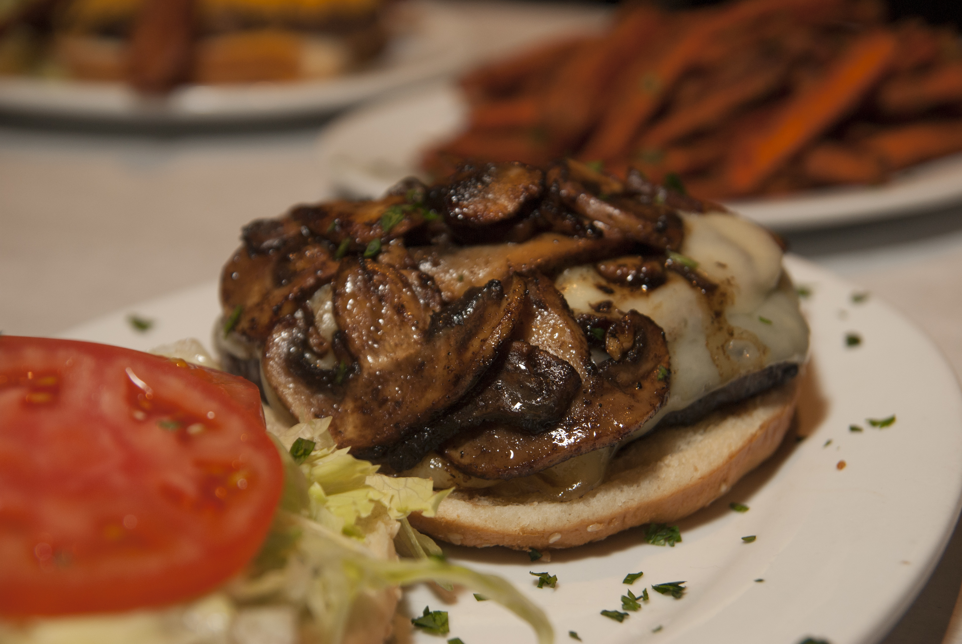 Order Mushroom and Swiss Burger food online from The Palms Too store, Arabi on bringmethat.com