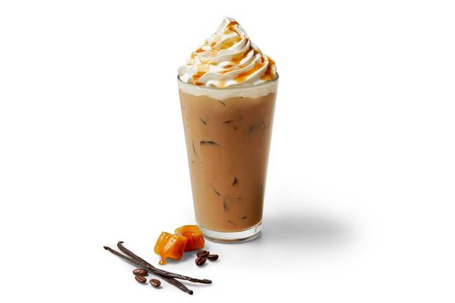 Order Iced Caramel Vanilla Specialty Latte food online from Krispy Kreme store, Portsmouth on bringmethat.com