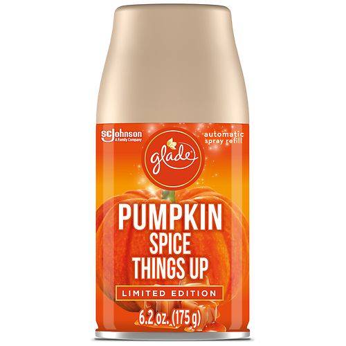 Order Glade Pumpkin Spice Automatic Spray Refill, Limited Edition Pumpkin Spice Things Up - 6.2 oz food online from Walgreens store, Millington on bringmethat.com