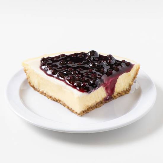 Order CHEESECAKE WITH BLUEBERRY TOPPING (SLICE) food online from Nation Giant Hamburgers store, Citrus Heights on bringmethat.com