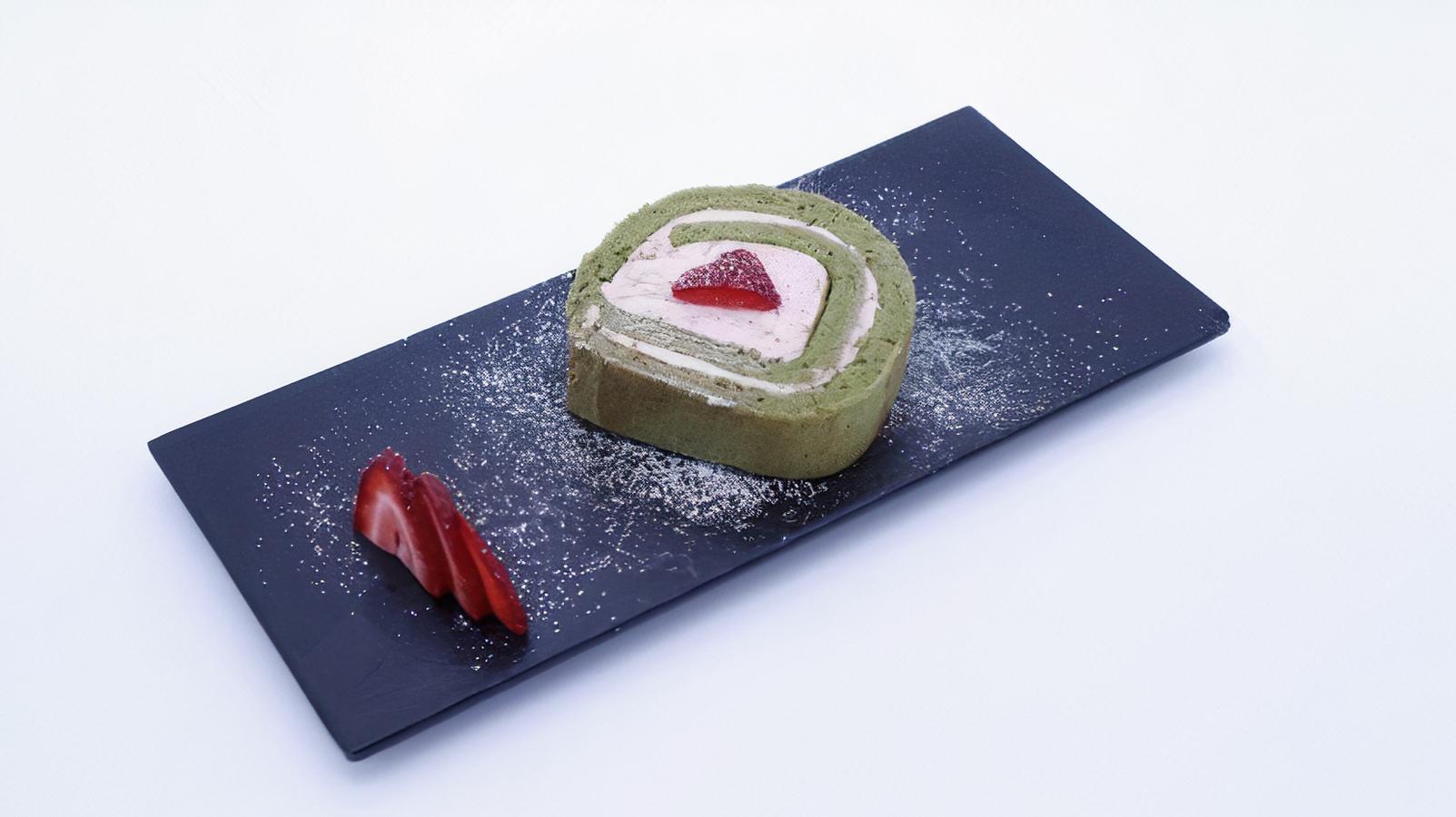 Order Green Tea Roll Cake food online from Sapporo Revolving Sushi store, Las Vegas on bringmethat.com