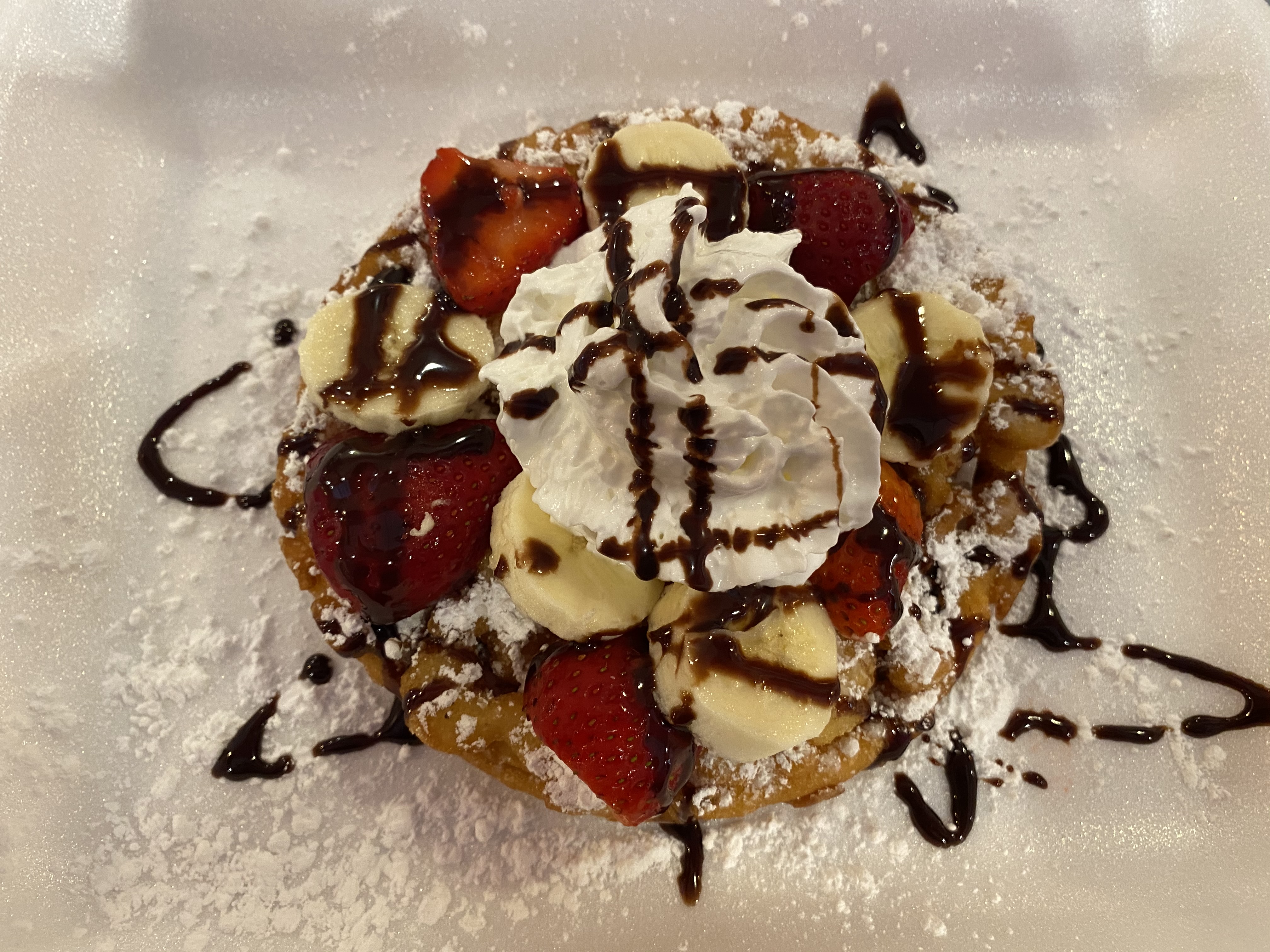 Order FUNNEL CAKE WITH FRUITS food online from Michoacana Pedir Boca store, Fort Worth on bringmethat.com
