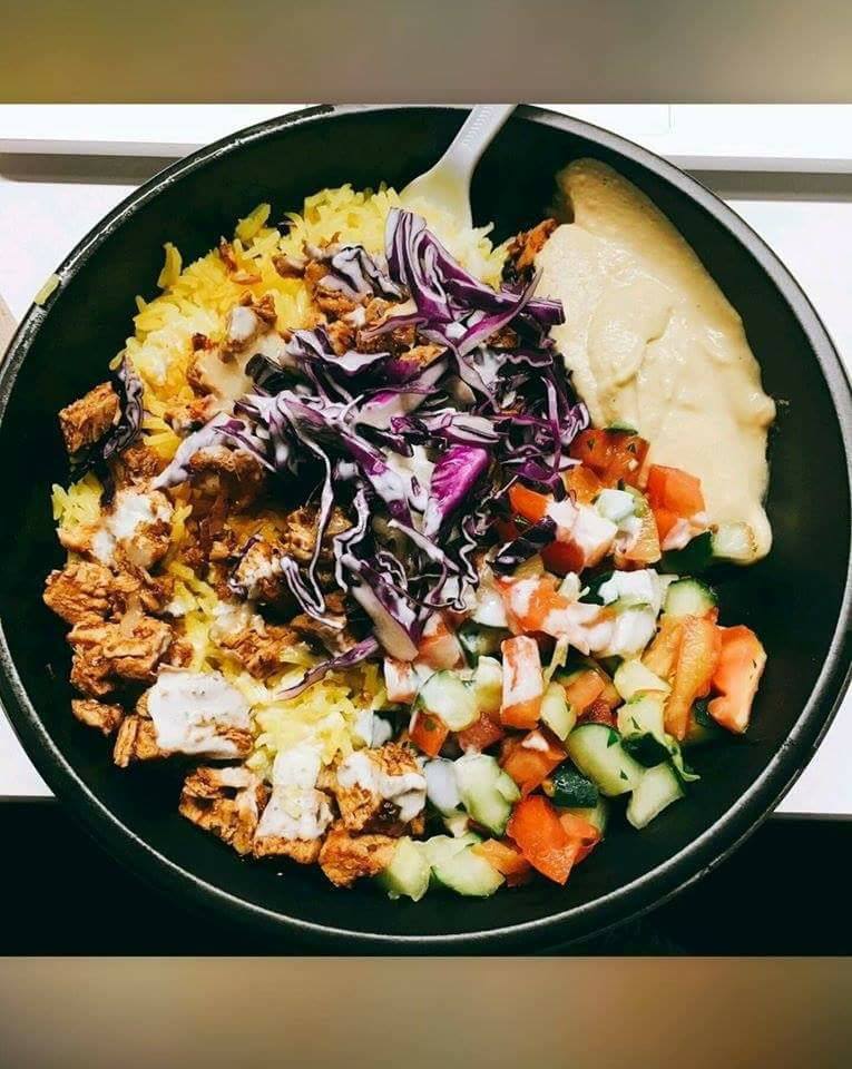 Order Chicken Shawarma Plate food online from Mezza Grill store, Chicago on bringmethat.com