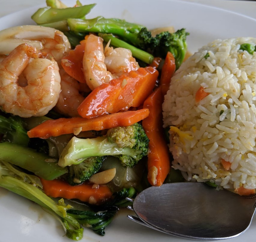 Order R04. Shrimp Fried Rice Plate food online from Mi La Cay store, San Jose on bringmethat.com