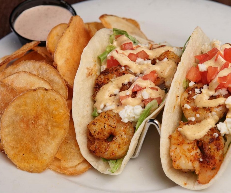 Order Spicy Shrimp Tacos food online from Hickory Tavern store, Charlotte on bringmethat.com