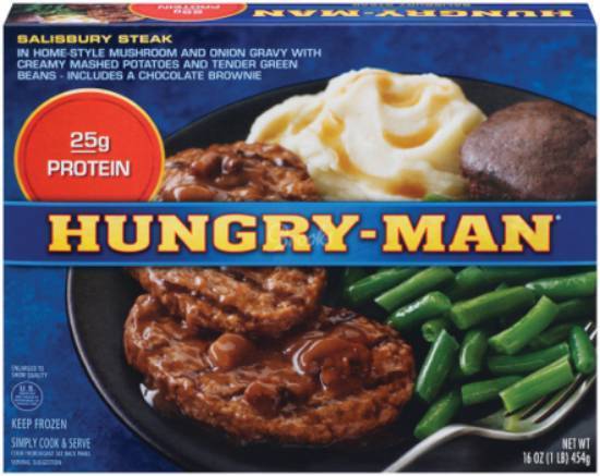 Order Hungry Man Salisbury Steak food online from Huck'S Market store, French Lick on bringmethat.com