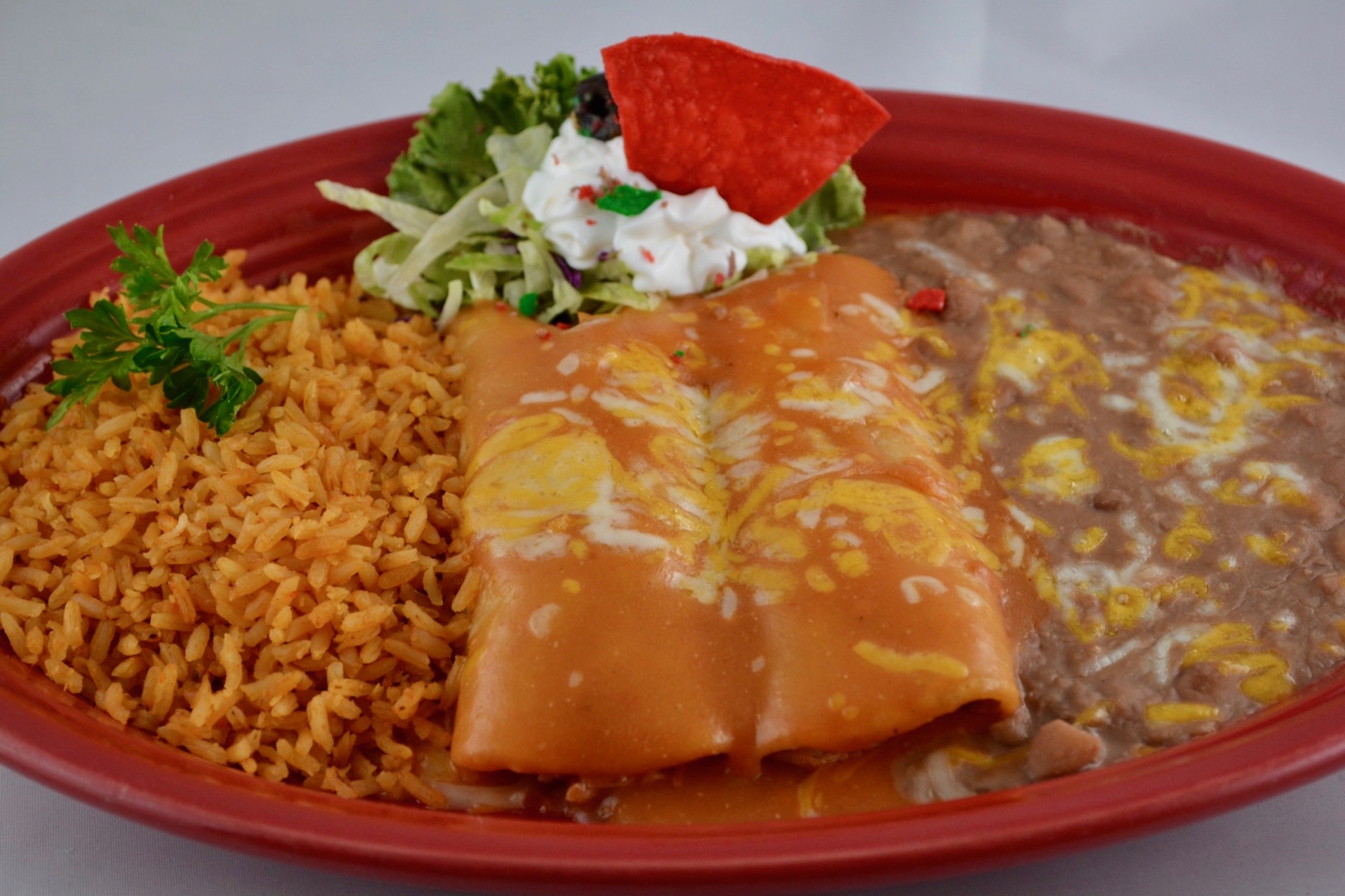Order Enchiladas food online from Jalapenos Mexican Restaurant Eagle River store, Eagle River on bringmethat.com