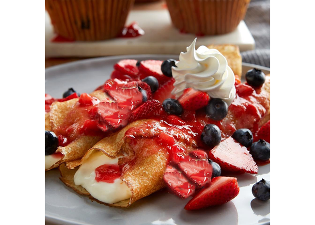 Order Mixed Berry Crepes Grande food online from Mimis Cafe store, Antioch on bringmethat.com