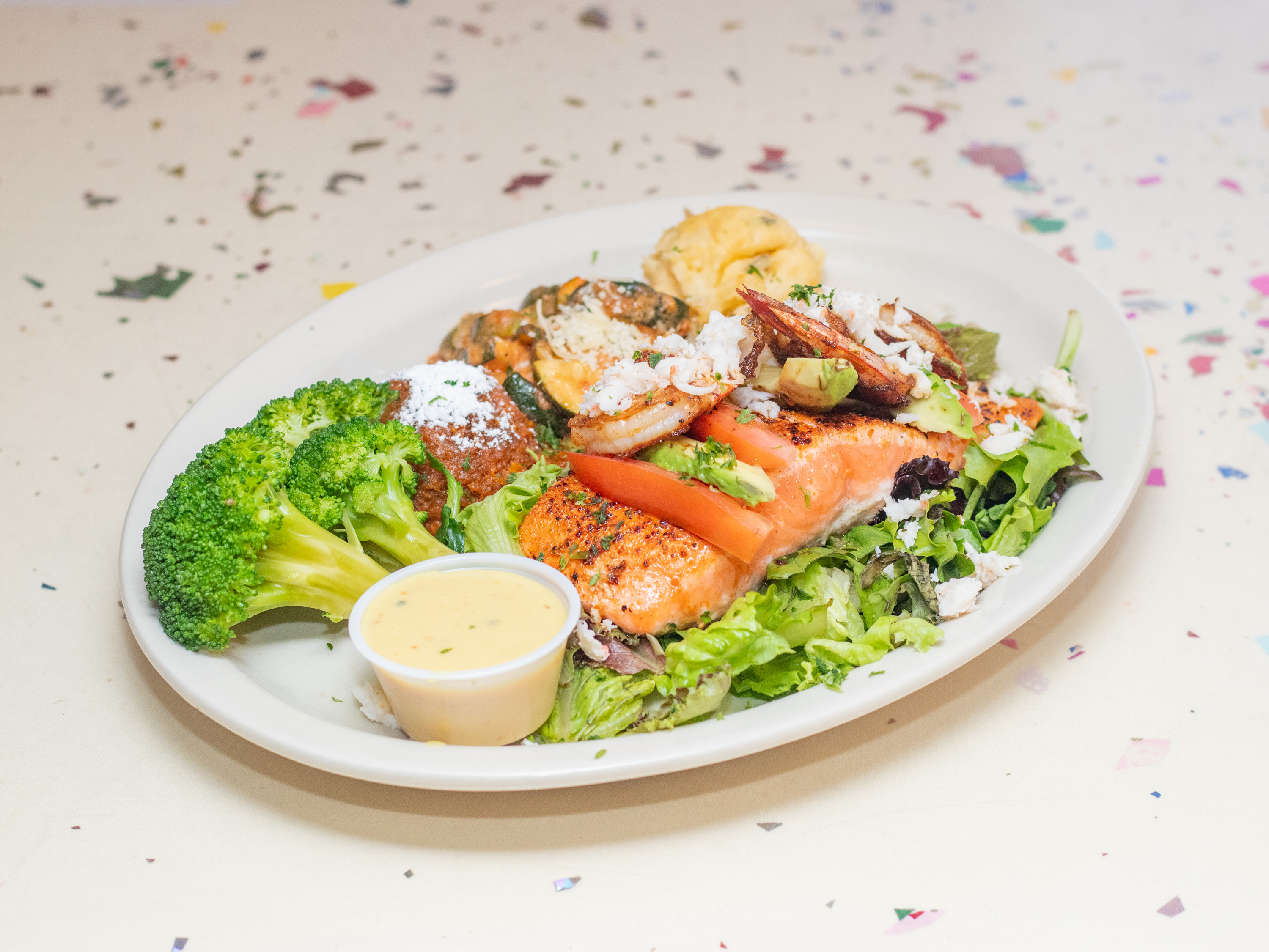 Order Grilled Baja Salmon Special food online from Valdo's Seafood House store, El Lago on bringmethat.com