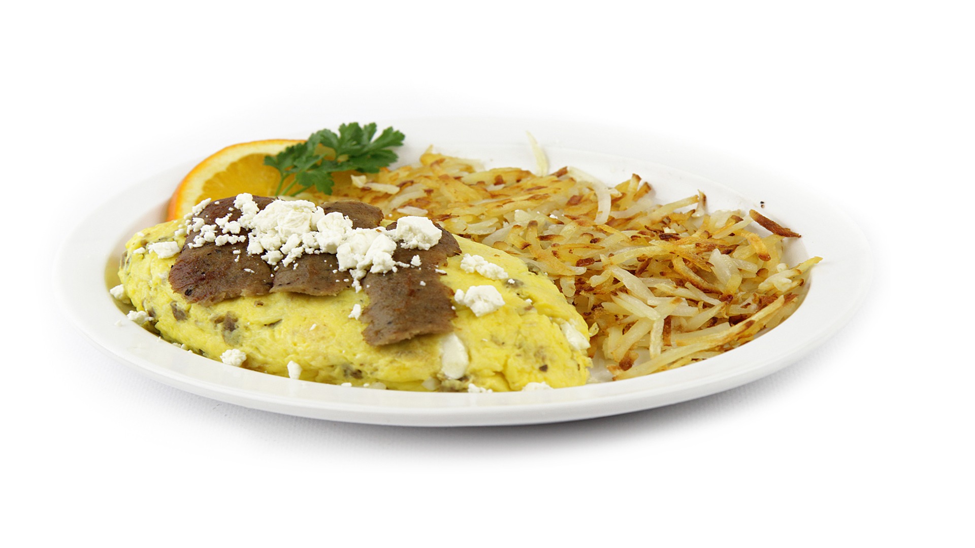 Order Gyros Omelette with Feta Cheese food online from Matty's Grill & Pancake House store, Shorewood on bringmethat.com