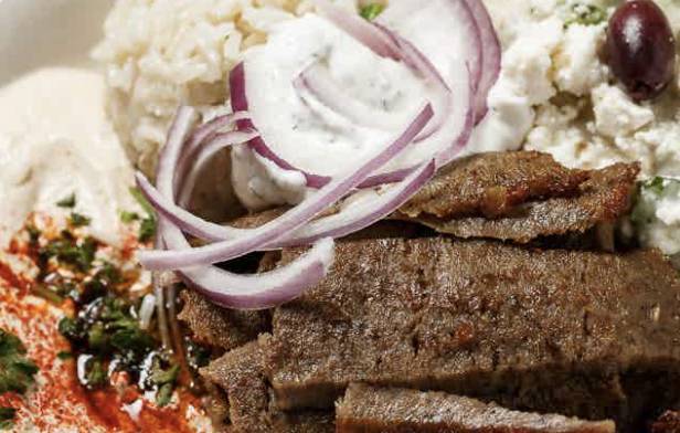 Order Gyros Plate food online from Albasha Greek & Lebanese Café store, Covington on bringmethat.com