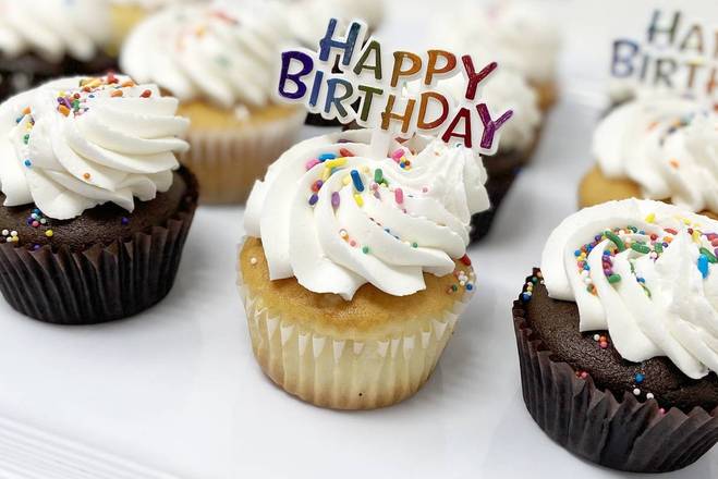 Order Happy Birthday Cupcakes (12pcs) food online from Fate Cakes store, Gahanna on bringmethat.com