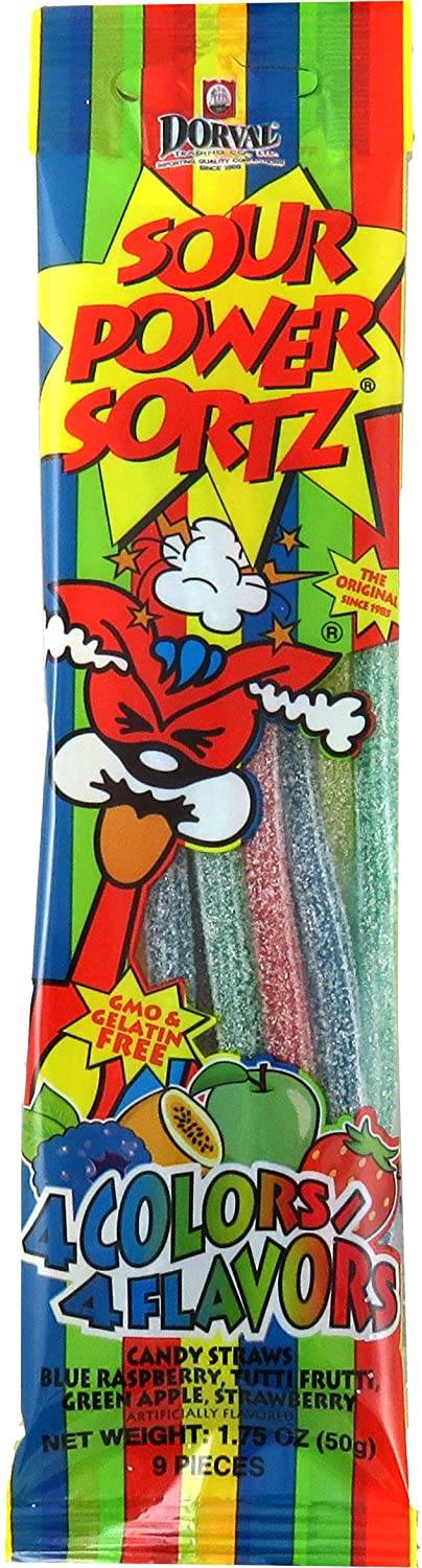 Order Dorval Sour Power Sortz Blue Raspberry Candy Straws food online from Pepack Sunoco store, Peapack on bringmethat.com