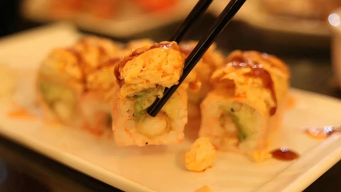 Order 2. Angry Dragon Roll food online from Megu Sushi store, Moorestown on bringmethat.com
