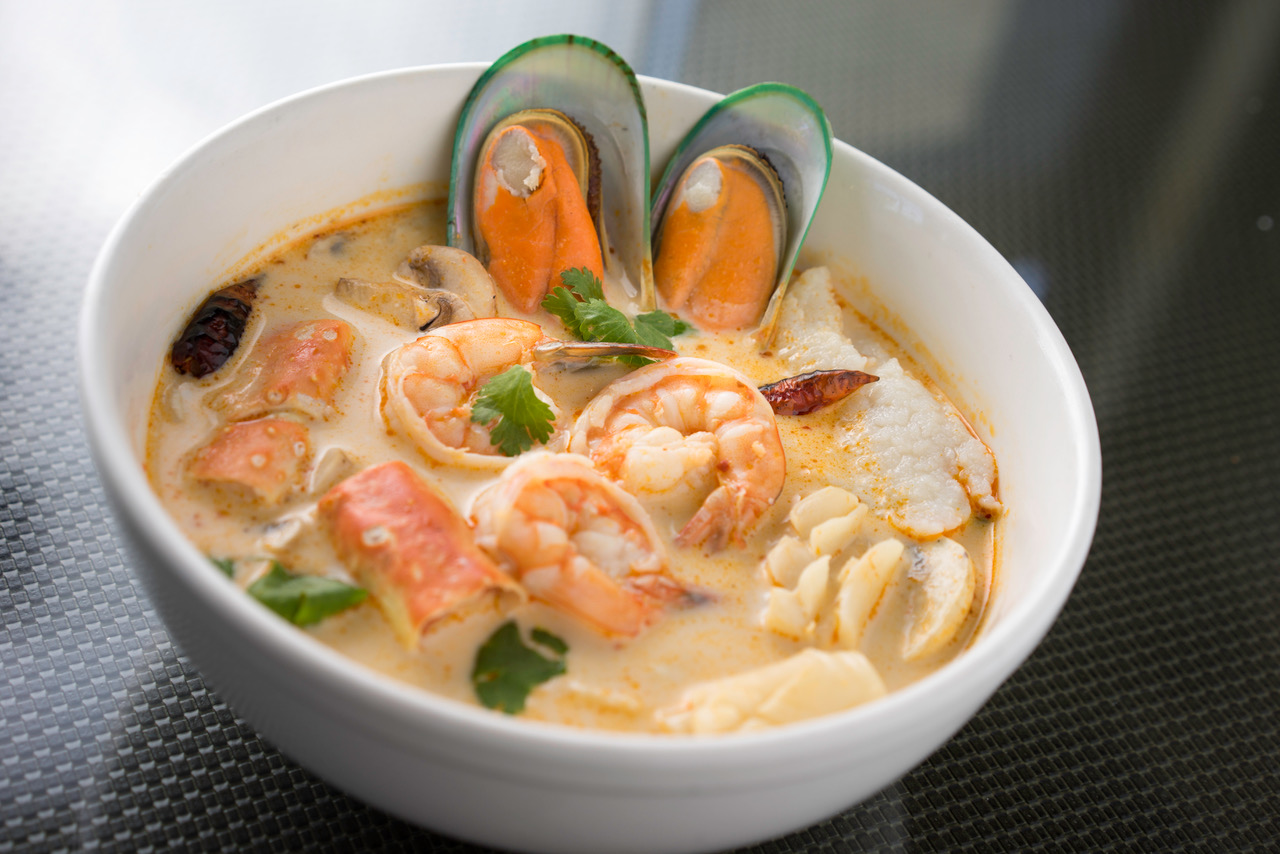 Order 11. Tom Kha Seafood Soup food online from Baan Thai store, Panorama City on bringmethat.com