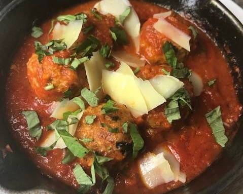 Order Roasted Veal Meatballs, Pomodoro, and Parmesan  food online from Lido store, New York on bringmethat.com
